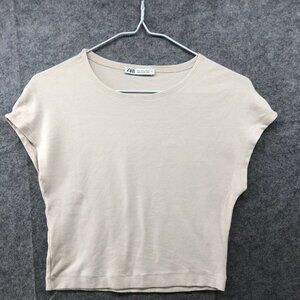 Zara Beige Short Sleeve Tee